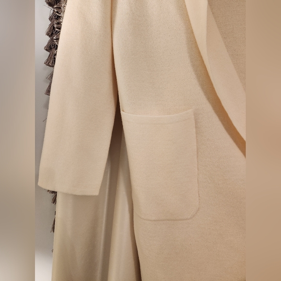 J. Crew Long Collarless Sweater Cardigan Duster- Cream - Size M. - Picture 4 of 4